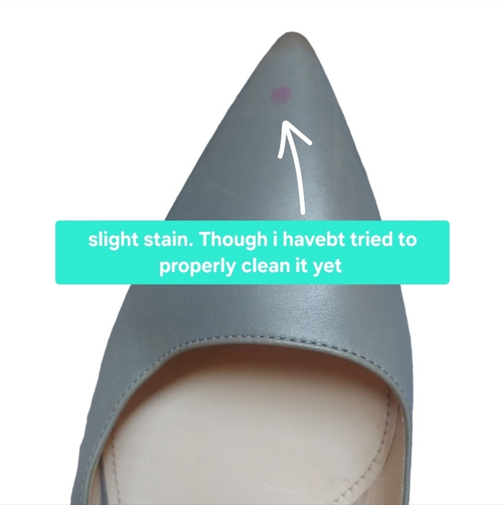 PRADA - Grey Leather Pointed Toe Kitten Heels RARE Size 7.5 Made In Italy - Picture 3 of 10